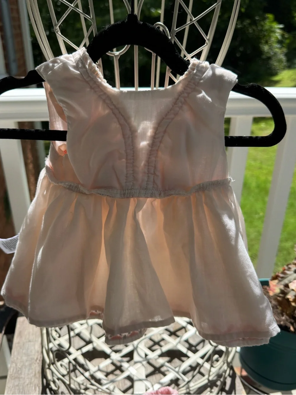 Piper & Posie White & Light Pink Ruffled Dress Set. Size 3-6M